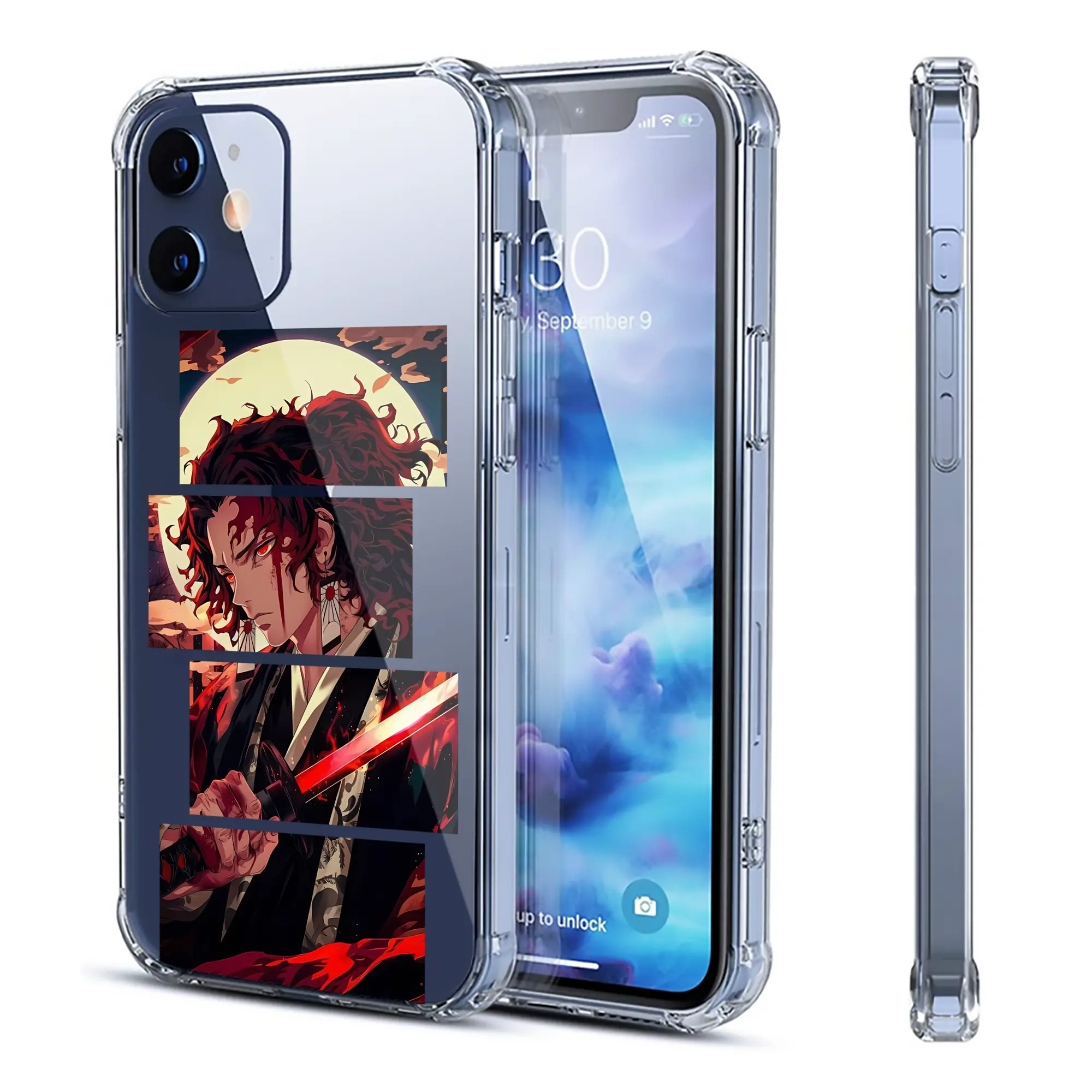 鬼滅の刃 グッズ,継国 縁壱 - IPhone 12シリーズ対応 ・ 透明スマホケース ・ クリアソフトケース ・ TPU素材 ・ 耐衝撃 ・ 高密着 ・ 防汚 防指紋 ・ 簡単着脱